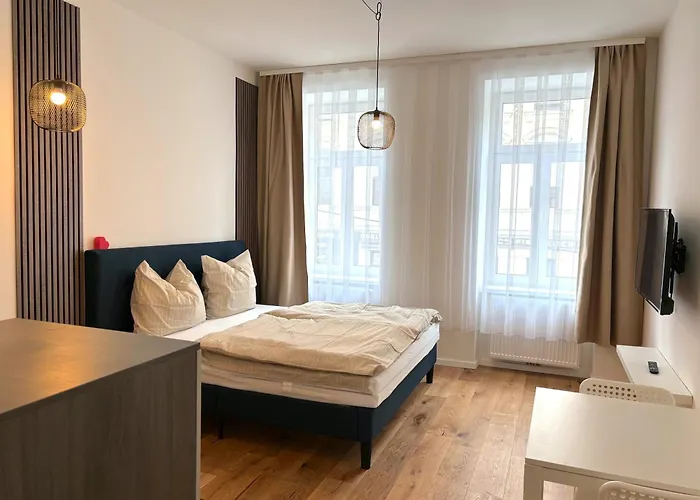Smartes Apartment, Design, Queensize-Bett